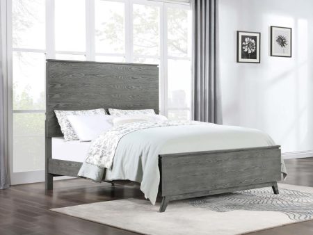 Nathan High Headboard Panel Bed Grey Hot on Sale