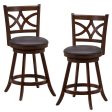 360° Swivel Bar Chairs with Leather Cushioned Seat and Rubber Wood Frame Supply