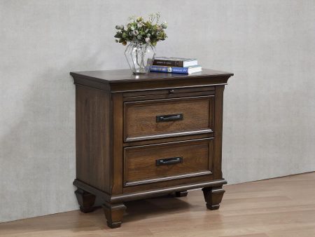 Franco 2-drawer Nightstand with Pull Out Tray Burnished Oak Online