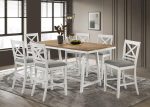 Hollis 7-piece Rectangular Counter Height Dining Set Brown and White on Sale