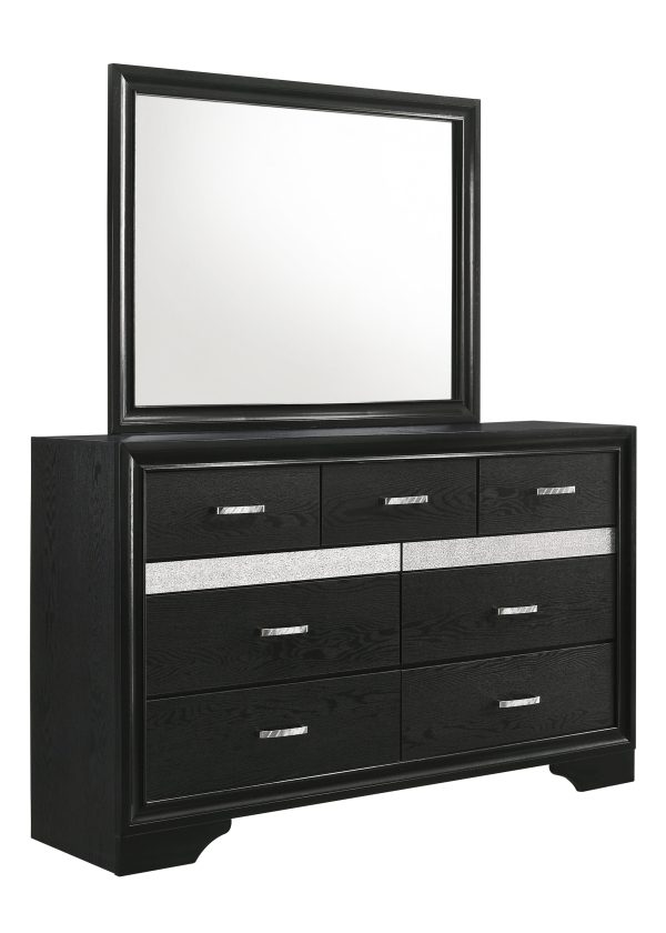 Miranda Rectangular Dresser Mirror Black Hot on Sale