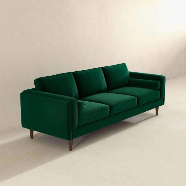 Amber Mid Century Modern Dark Green Luxury Modern Velvet Sofa Online Sale