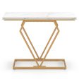 Gold Console Table with Diamond Shape Geometric Frame For Cheap