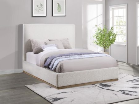 Knox Upholstered Platform Bed Cream on Sale