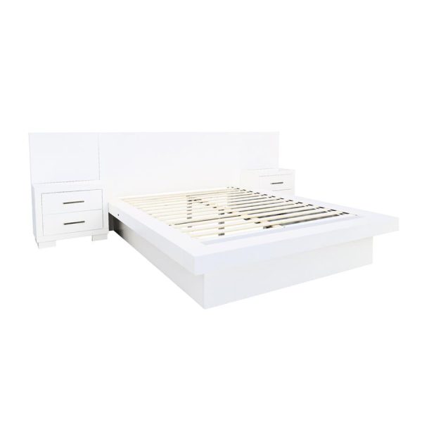 Jessica Platform Bed with Rail Seating White Discount