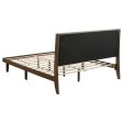 Mays Upholstered Platform Bed Walnut Brown and Grey Discount