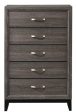 Akerson 5 Drawer Grey Chest Online Sale