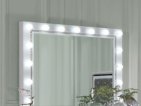 Eleanor White Rectangular Dresser Mirror with Light Online Hot Sale