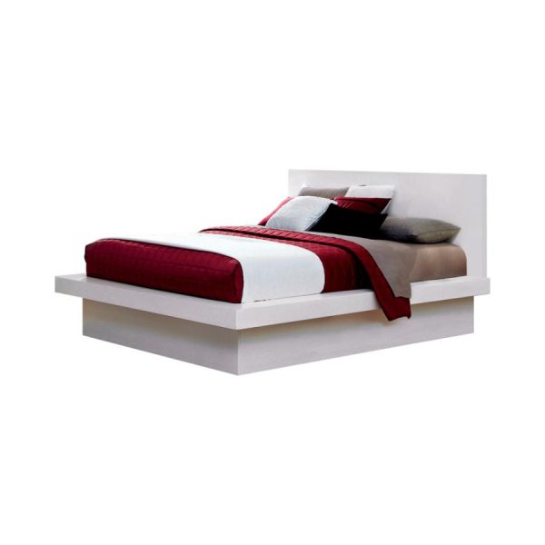 Jessica Platform Bed with Rail Seating White Discount