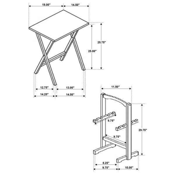 Donna 4-piece TV Tray Table Set with Stand Natural Online now