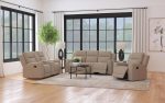 Brentwood 3-piece Upholstered Reclining Sofa Set Taupe Discount