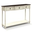 52 Inch Farmhouse Console Table with 3 Drawers and Open Storage Shelf for Hallway on Sale