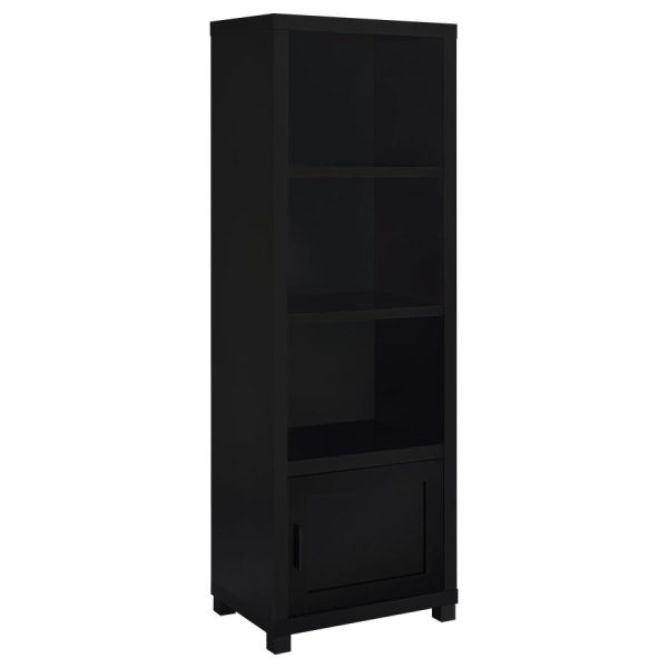 Jupiter 3-shelf Media Tower Bookcase with Storage Cabinet Black For Discount