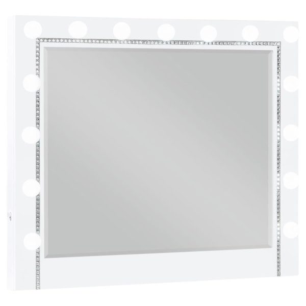 Eleanor White Rectangular Dresser Mirror with Light Online Hot Sale