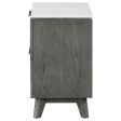 Nathan 2-drawer Nightstand with USB Port White Marble and Grey Online now