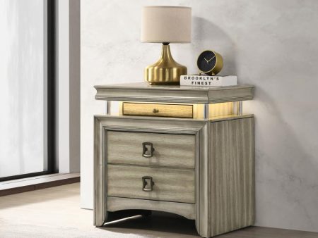 Giselle 3-drawer Nightstand Rustic Beige For Discount