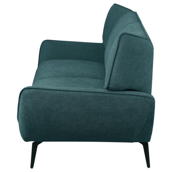 Acton Upholstered Flared Arm Sofa Teal Blue on Sale