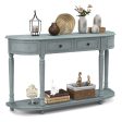 52 Inch Retro Console Table with 2 Drawers and Open Shelf Entryway Sofa Table on Sale