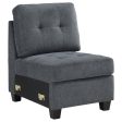 Georgina Upholstered Armless Chair Steel Grey Online Sale