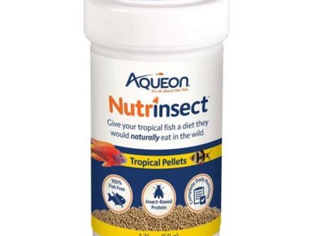 Nutrinsect Fish Free Fish Food Tropical Pellets 1.76 Oz by Aqueon For Sale