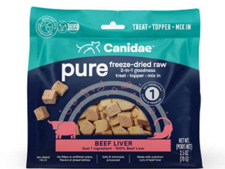 PURE Goodness Freeze Dried Raw 3 in 1 Cat Treat Topper Beef Liver 6 Count   2.5 Oz by Canidae on Sale