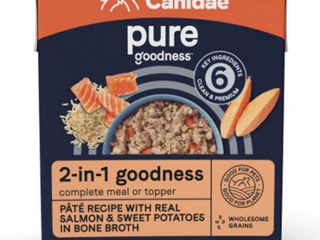 PURE goodness 2 in 1 Pate Wet Dog Food Salmon And Sweet Potatoes in Bone Broth 12 Count   11.5 Oz by Canidae For Cheap